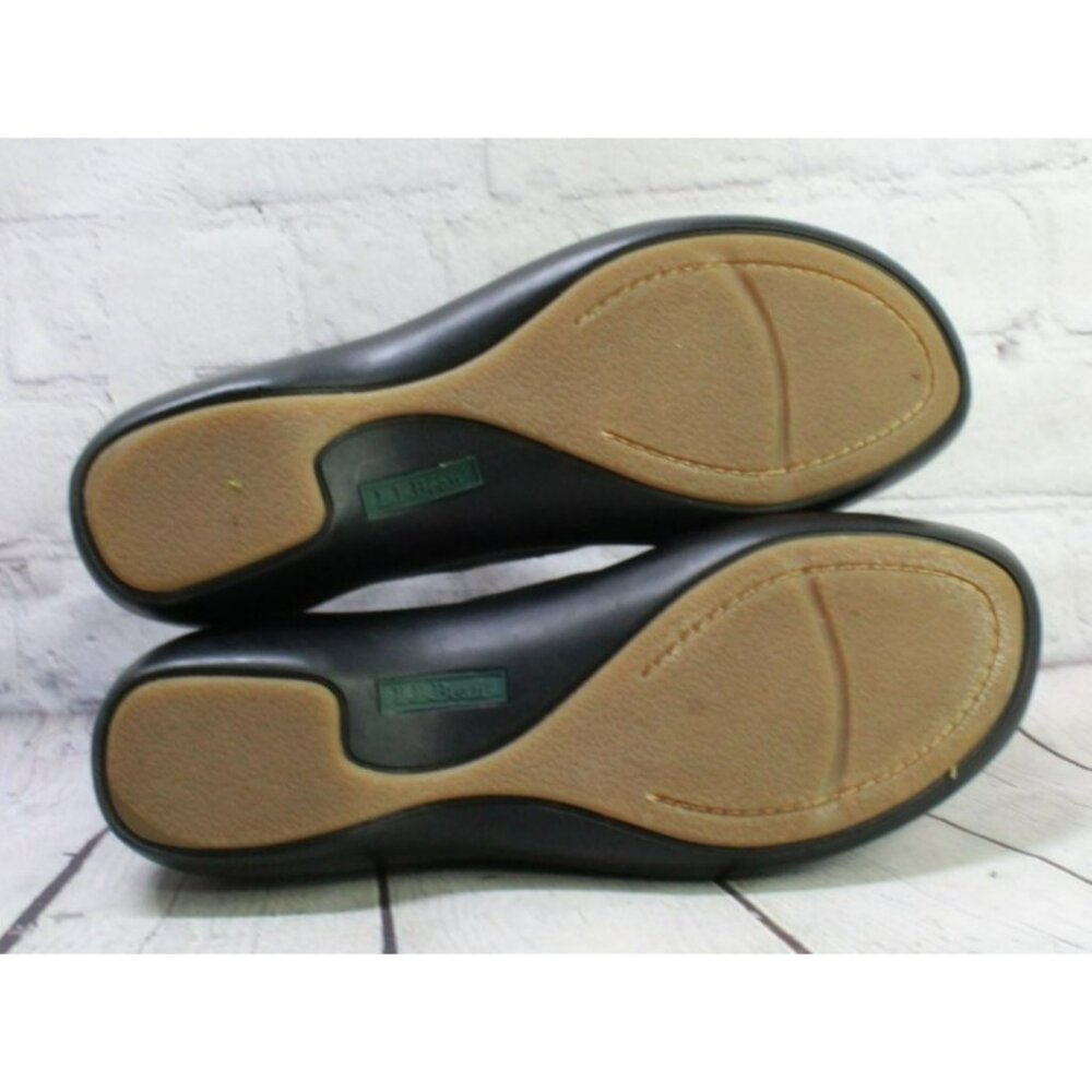 LL Bean Black Leather Slip On Comfort Classic Nursing Clogs Shoes Size 9 M - Picture 9 of 9
